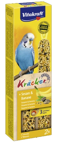 VITAKRAFT Kräcker Dupla rúd hullámos papagájnak (szezám, banán)