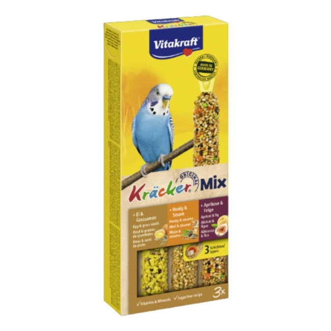 Vitakraft Kräcker Tripla rúd hullámos papagájoknak (tojás, sárgabarack, méz)