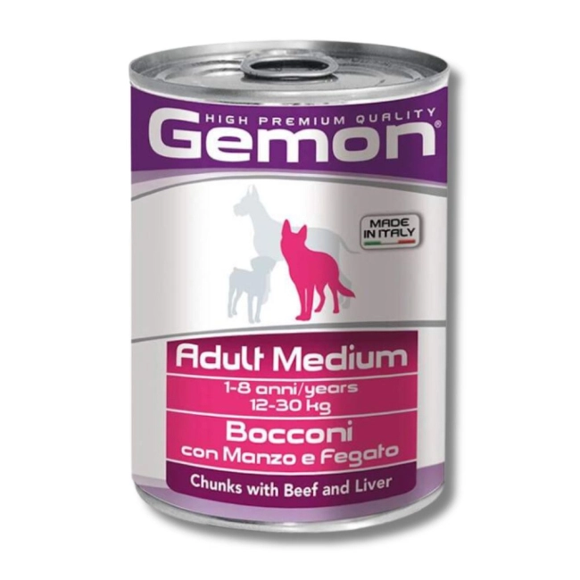 GEMON Adult Medium konzerv (marha és máj) (415 g)
