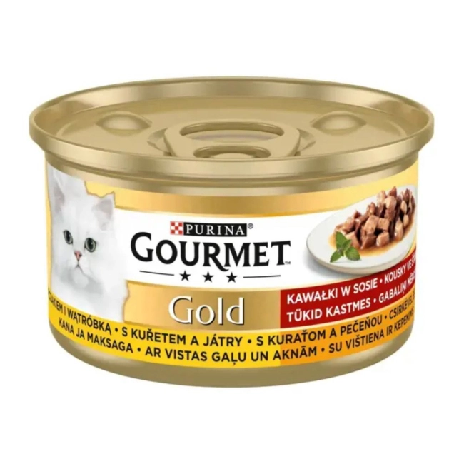 GOURMET GOLD Falatok szószban nedves macskaeledel (85g)