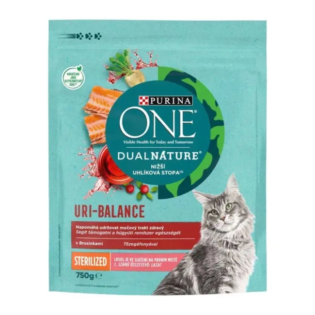 PURINA ONE DualNature Steril lazaccal és tőzegáfonyával macskáknak (750g)