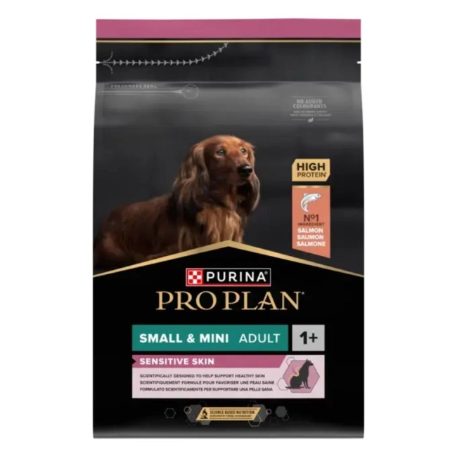 PRO PLAN Small & Mini Adult SENSITIVE SKIN lazacban gazdag szárazeledel