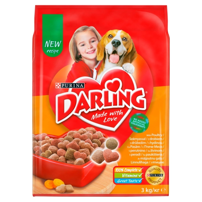 DARLING Csirke és pulyka ízletes keverékével száraz kutyaeledel