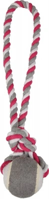 Flamingo Jim Pull Rope - kötél teniszlabdával, pink 6x40 cm