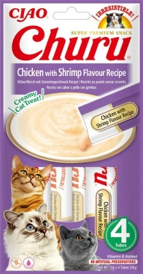 Inaba Cat Churu Püré - csirke garnélával 4 x 14 g