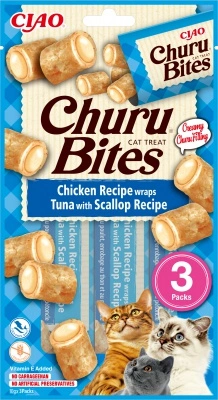 Inaba Cat Churu Bites - tonhal fésűkagylóval 3 x 10 g