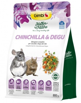 Gimbi Mother Nature Chinchilla & Degu - állateledel csincsillák és deguk számára 800 g