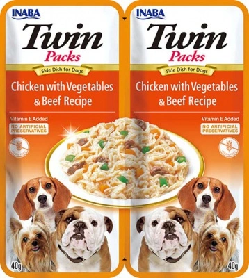 Inaba Dog Churu Twin Packs - csirke-zöldség-marha 2 x 40 g